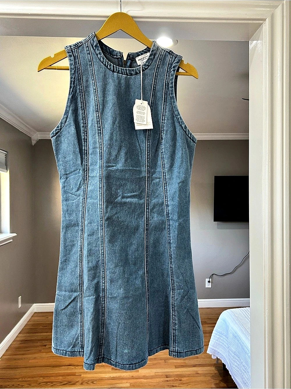 House of Sunny Sleeveless Denim Mini Dress NWT